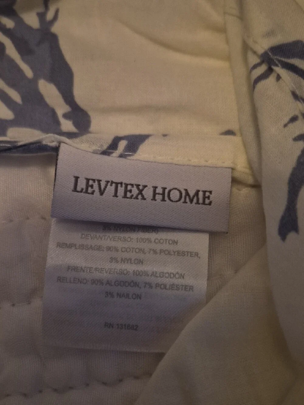 Levtex Set Of 2 Coral Print Euro Pillow Sham Covers